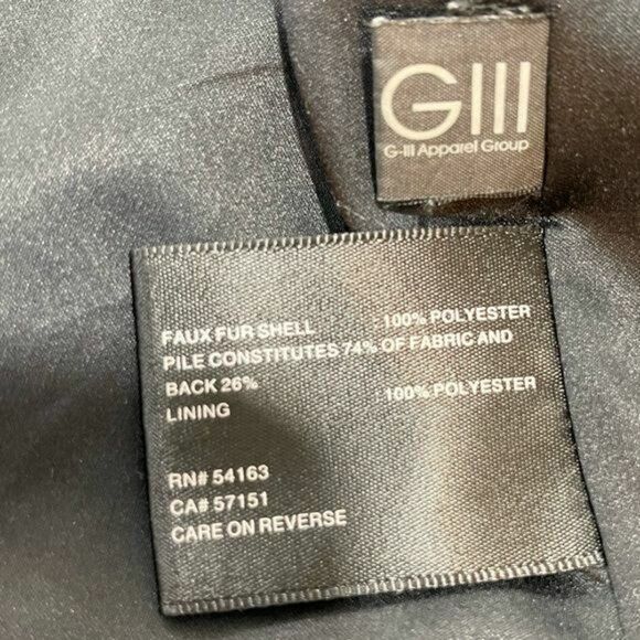 Kenneth Cole Faux Fur Black Coat Medium Women Open Front - Picture 12 of 12